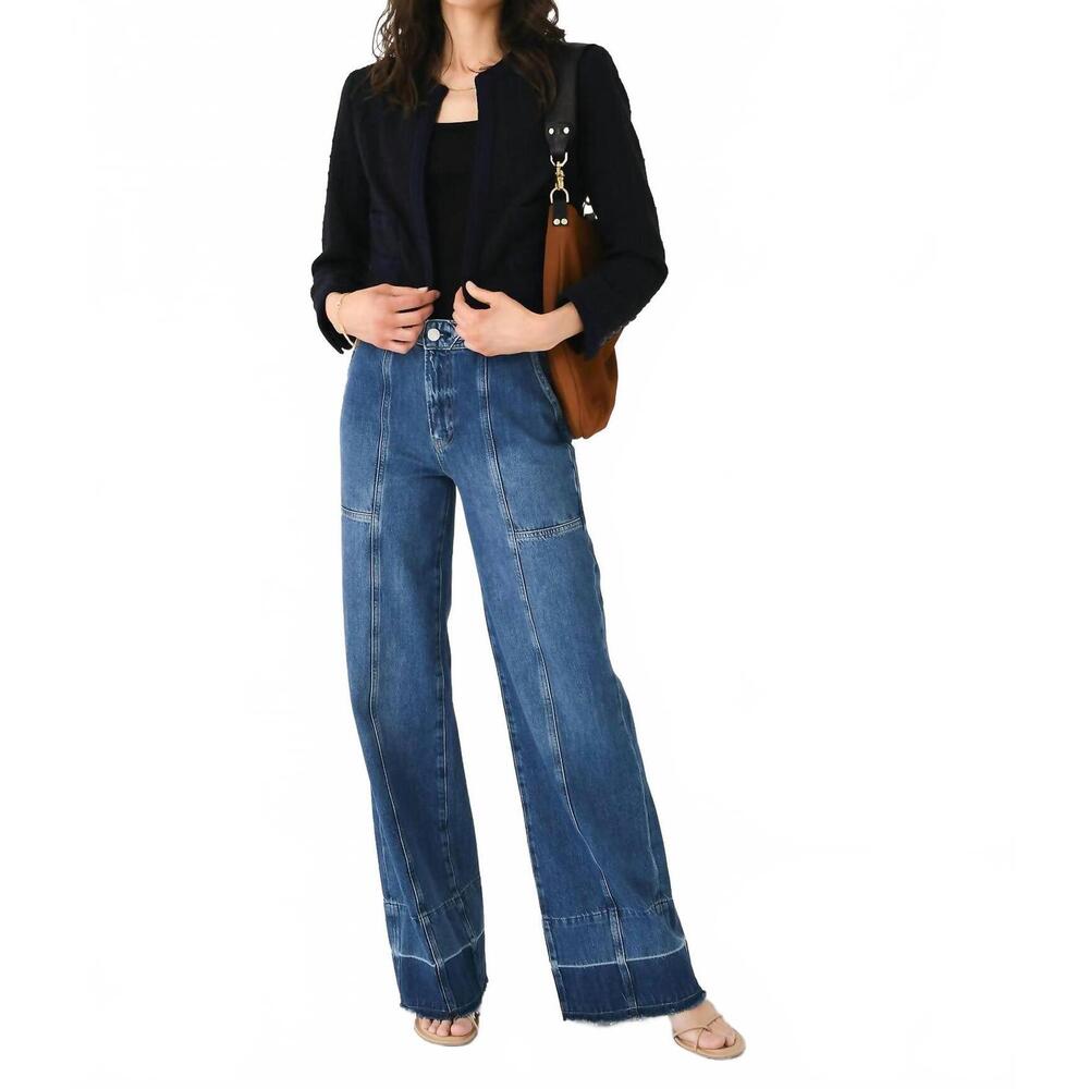 NEW A.L.C. ollie cropped tweed jacket in maritime navy - Picture 6 of 6